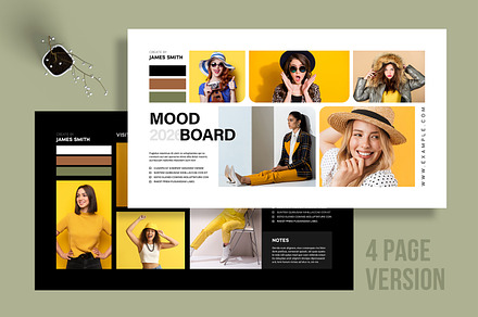 Modern Fashion Mood Board Template, an UI Kit Template by MightyDesign