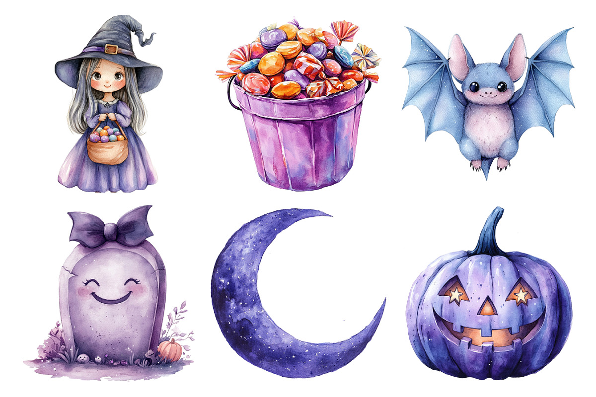 Pastel Purple Halloween Clipart, an Illustration by Daily.Designs (Photo 4 of 5)