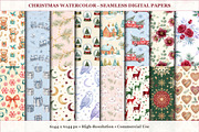 Christmas Watercolor Seamless Papers, a Pattern Graphic by XPERTDESIGNER (Thumbnail 12 of 12)