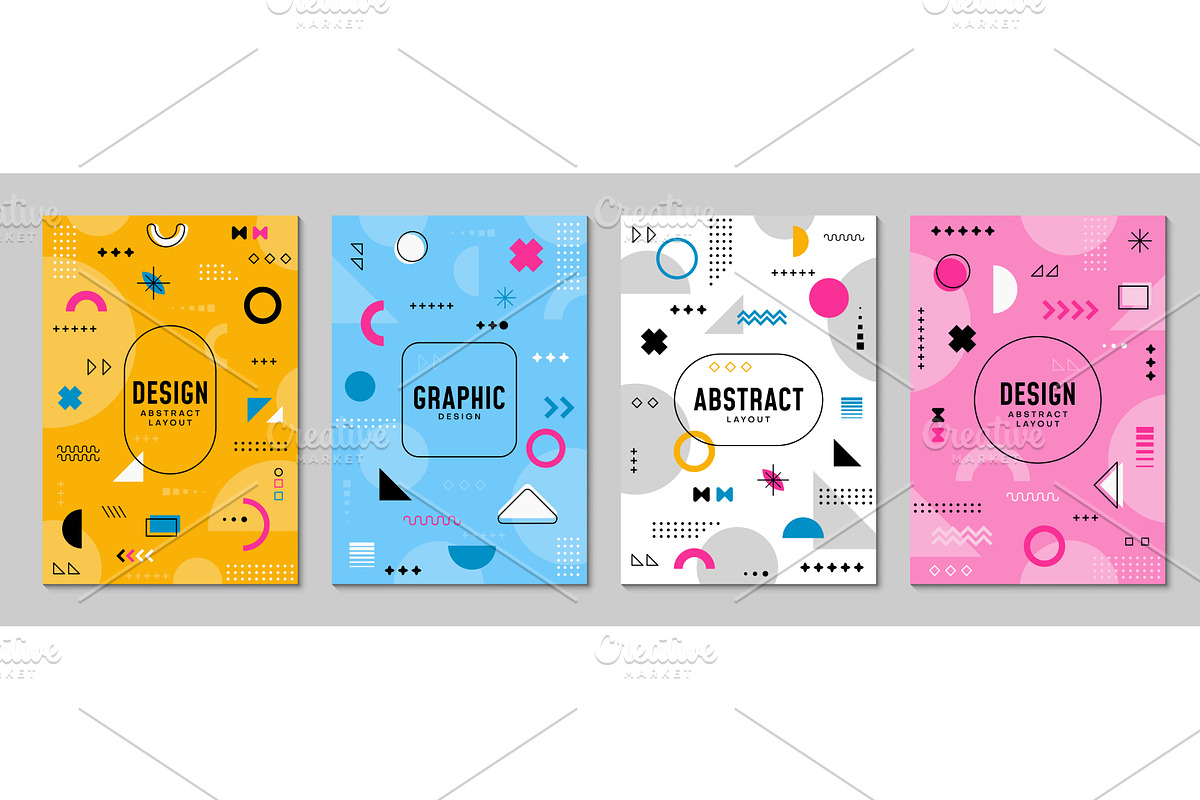 Memphis posters with shapes, a Decorative Illustration by Buch&Bee