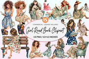 Girl in Floral Dress Read Book, a Graphic by CitraGraphics (Thumbnail 1 of 4)