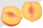 Cut peaches, an Object Graphic by Fruits+Veggies (Thumbnail 4 of 6)
