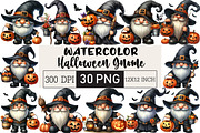 Halloween Gnome Clipart PNG, an Illustration by Black Bird Studio (Thumbnail 1 of 6)