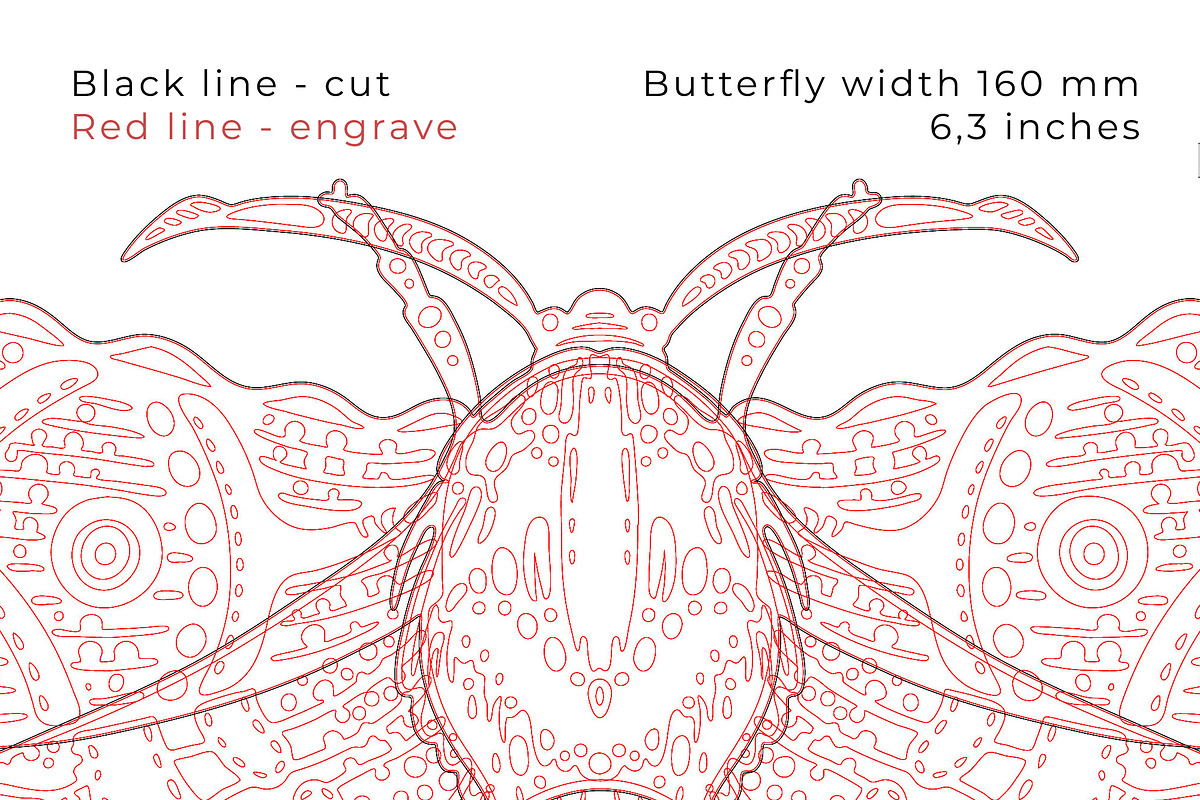 Butterfly Laser Cut Glowforge xTool, an Animal Illustration by Bubert Art (Photo 3 of 9)