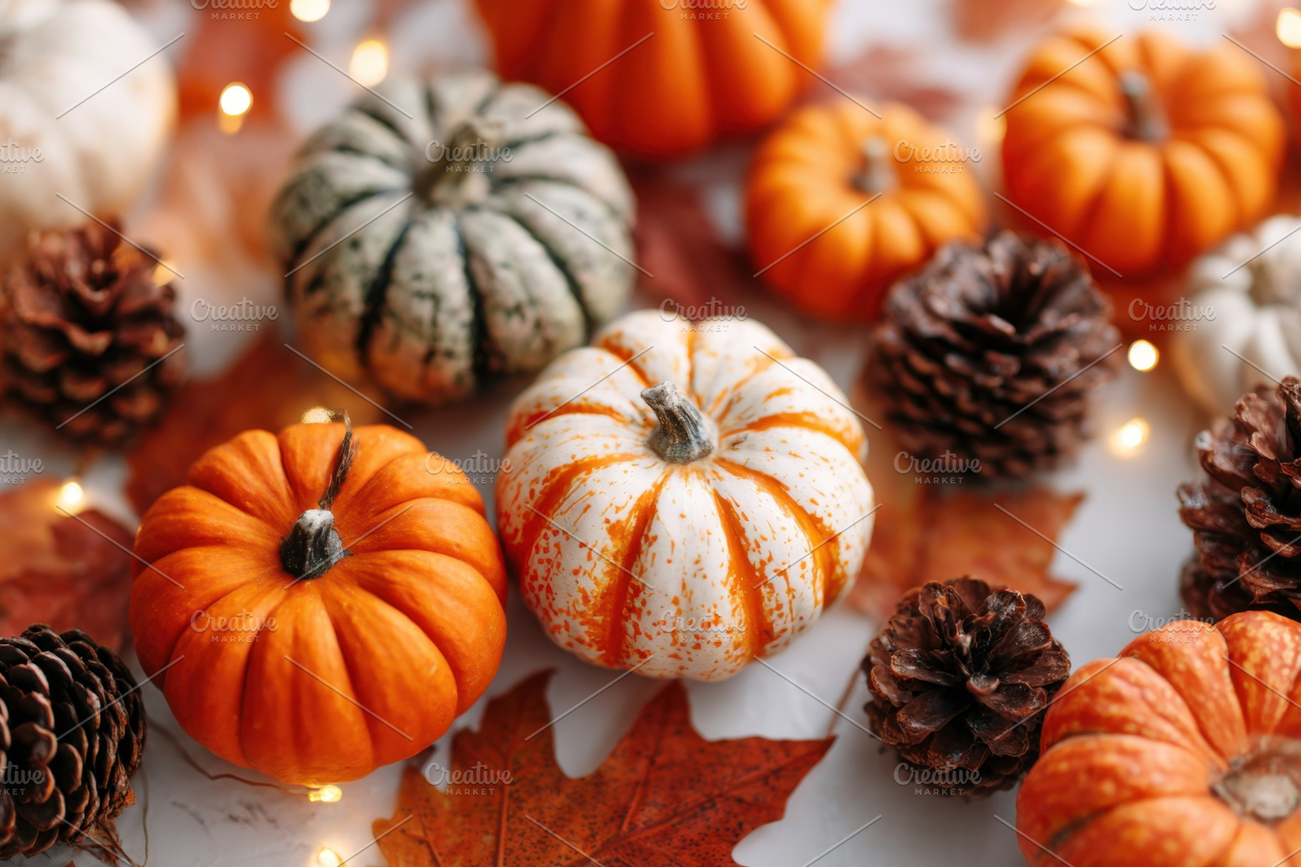 Variety of colorful pumpkins in autumn setting, a Nature Photo by AlyaAnd