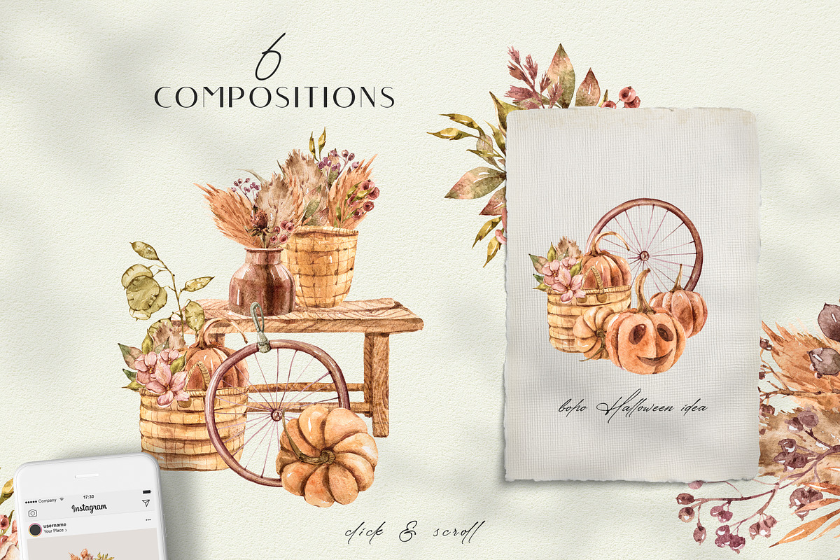 -20% Watercolor PUMPKIN SEASON set, a Texture Illustration by Tiana Geo (Photo 8 of 16)