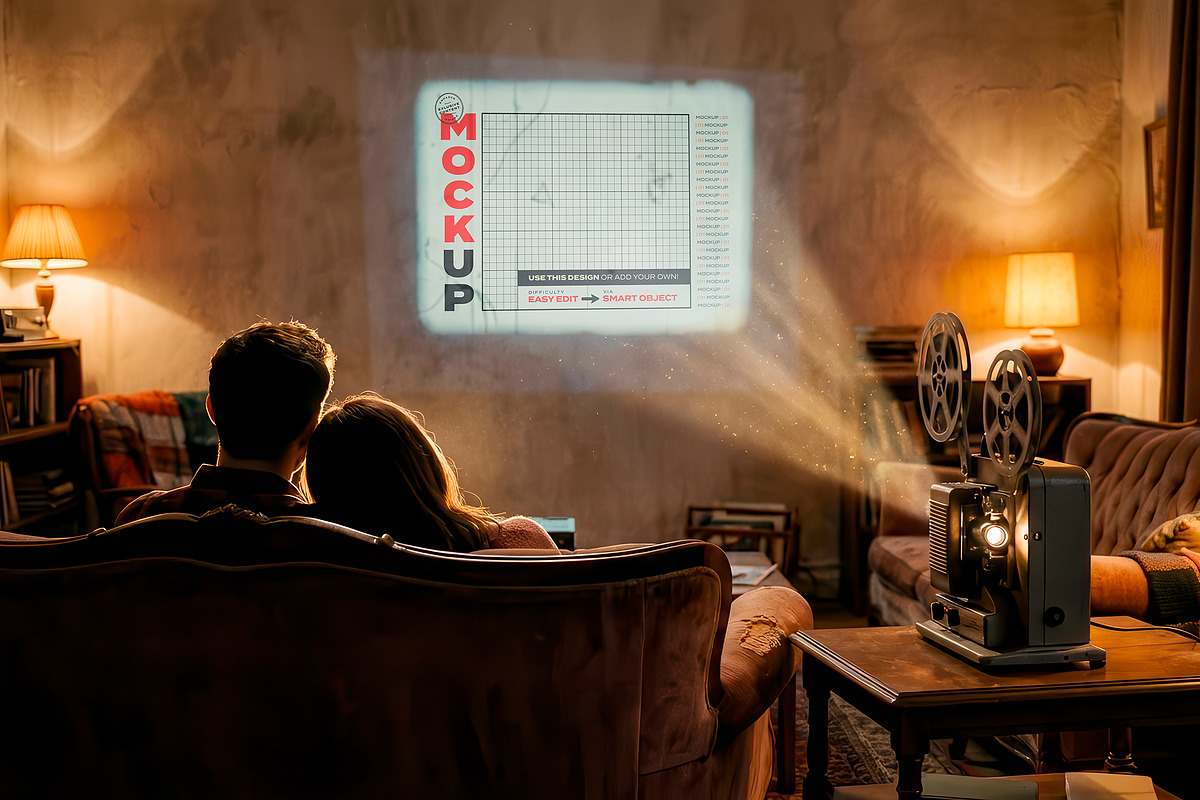 Projector Screen Home Cinema Mockups, a Mockup by Luuqas Design (Photo 5 of 6)