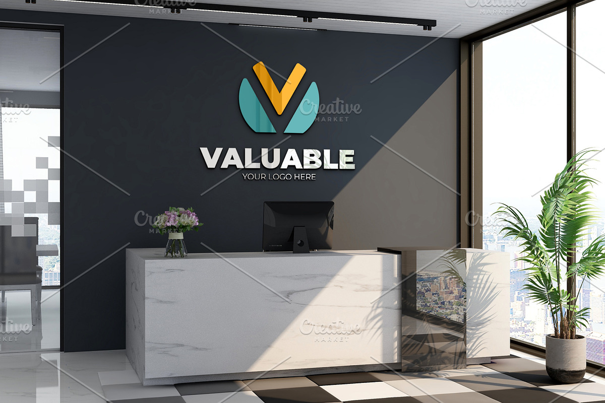 PSD Reception Room Logo Mockup, a Product Mockup by Ayy (Photo 4 of 11)