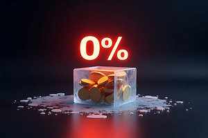 Zero percent interest rate concept, a Business Photo by Artonix