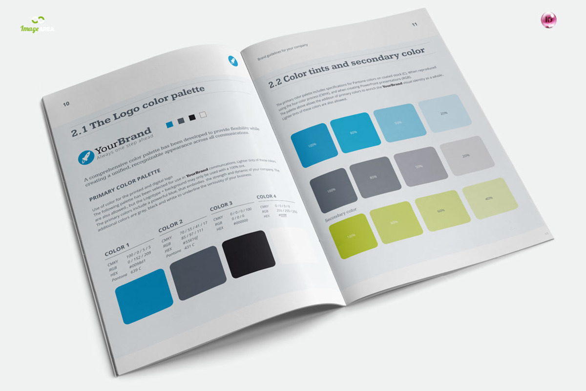 Brand Guidelines 20 Pages, a Books & Magazine Mockup by Imagination Area (Photo 3 of 5)