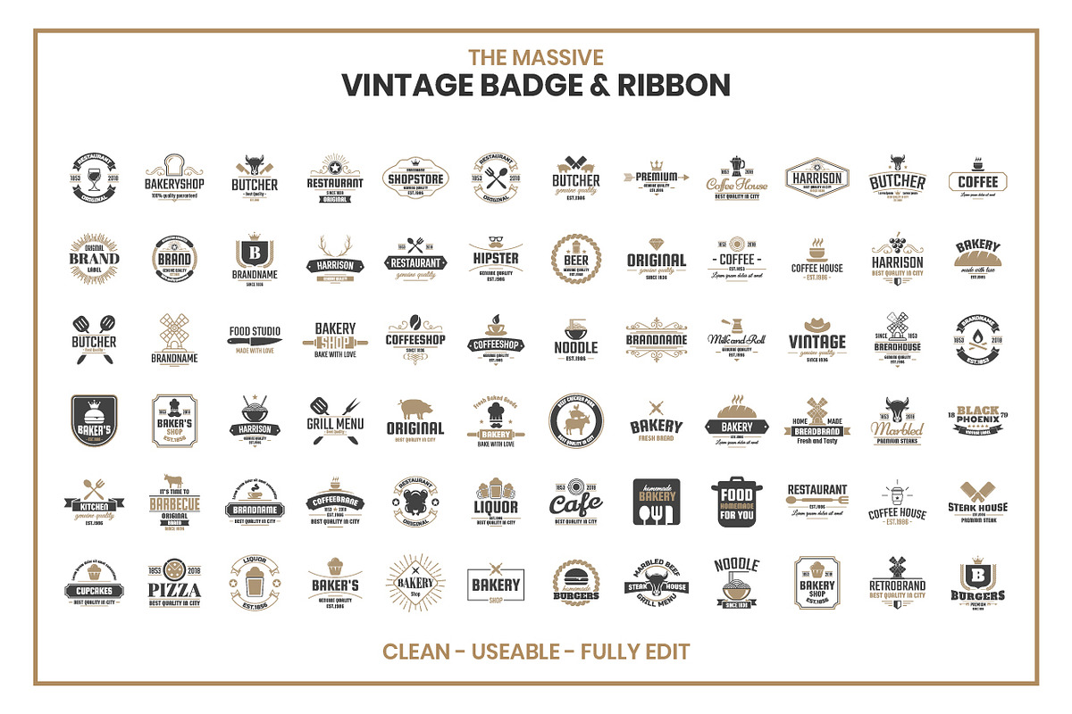 1200 Vintage Badge & Objects, a Branding & Logo Template by Toonsteb (Photo 5 of 20)