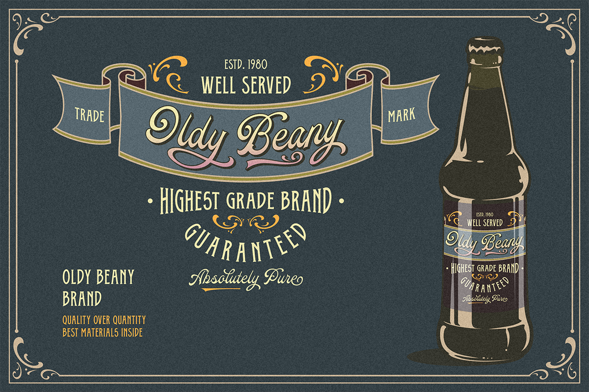 Oldy Beany Font Duo + Extras preview 3