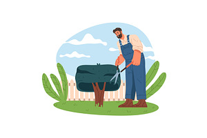 Flat vector image of gardener at, an Illustration by Elegant Solution