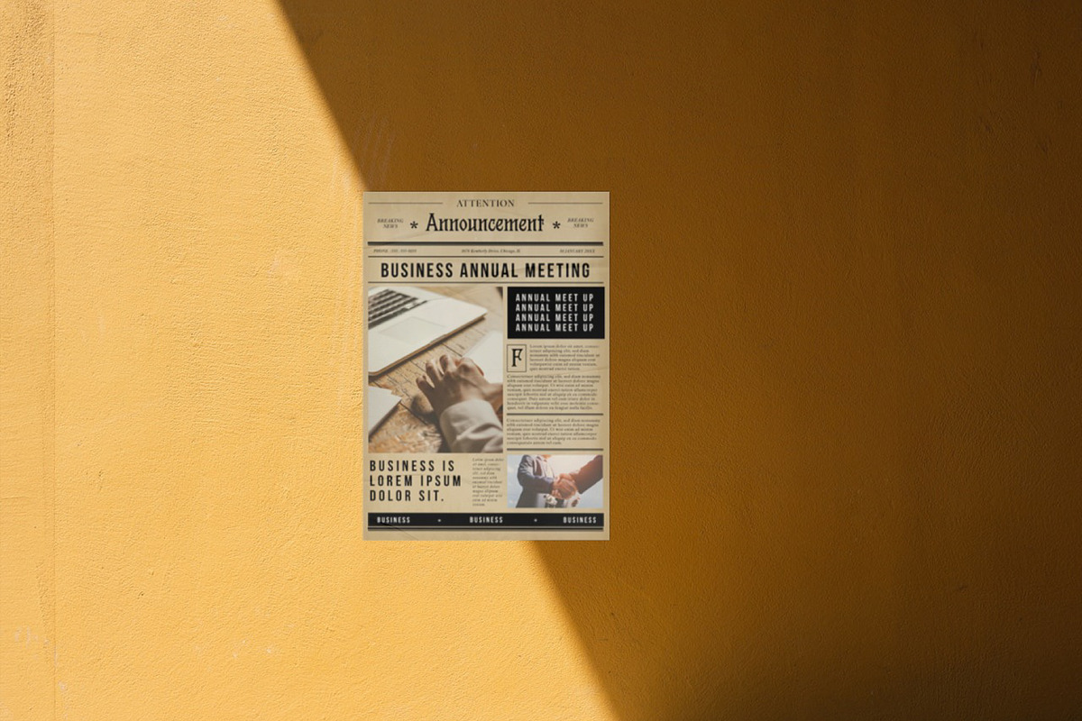 Brown Vintage Business Meet Up Flyer, a Flyer Template by Bizz_District_Studio (Photo 2 of 2)