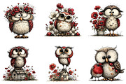 Whimsical Owls Spring Clipart, an Illustration by CraftArtStudio (Thumbnail 5 of 6)