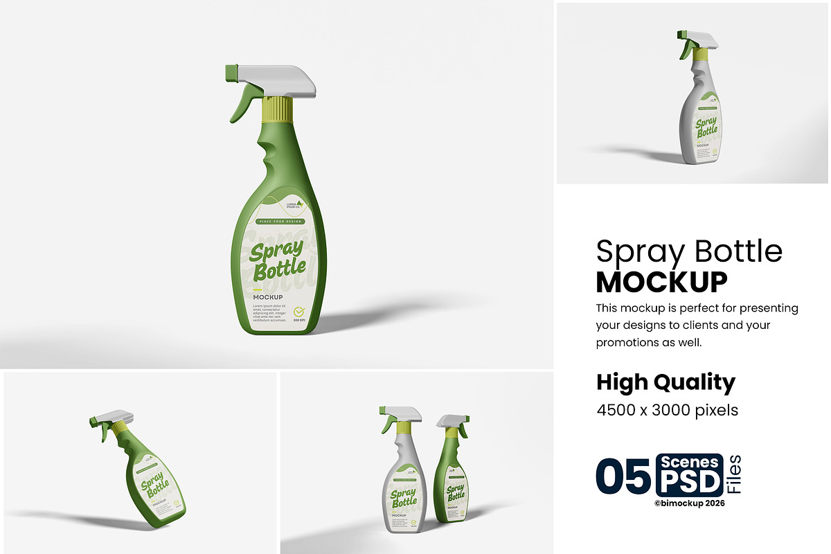 Spray Bottle Mockup For Branding, an Advertising Mockup by bimockup (Photo 1 of 6)