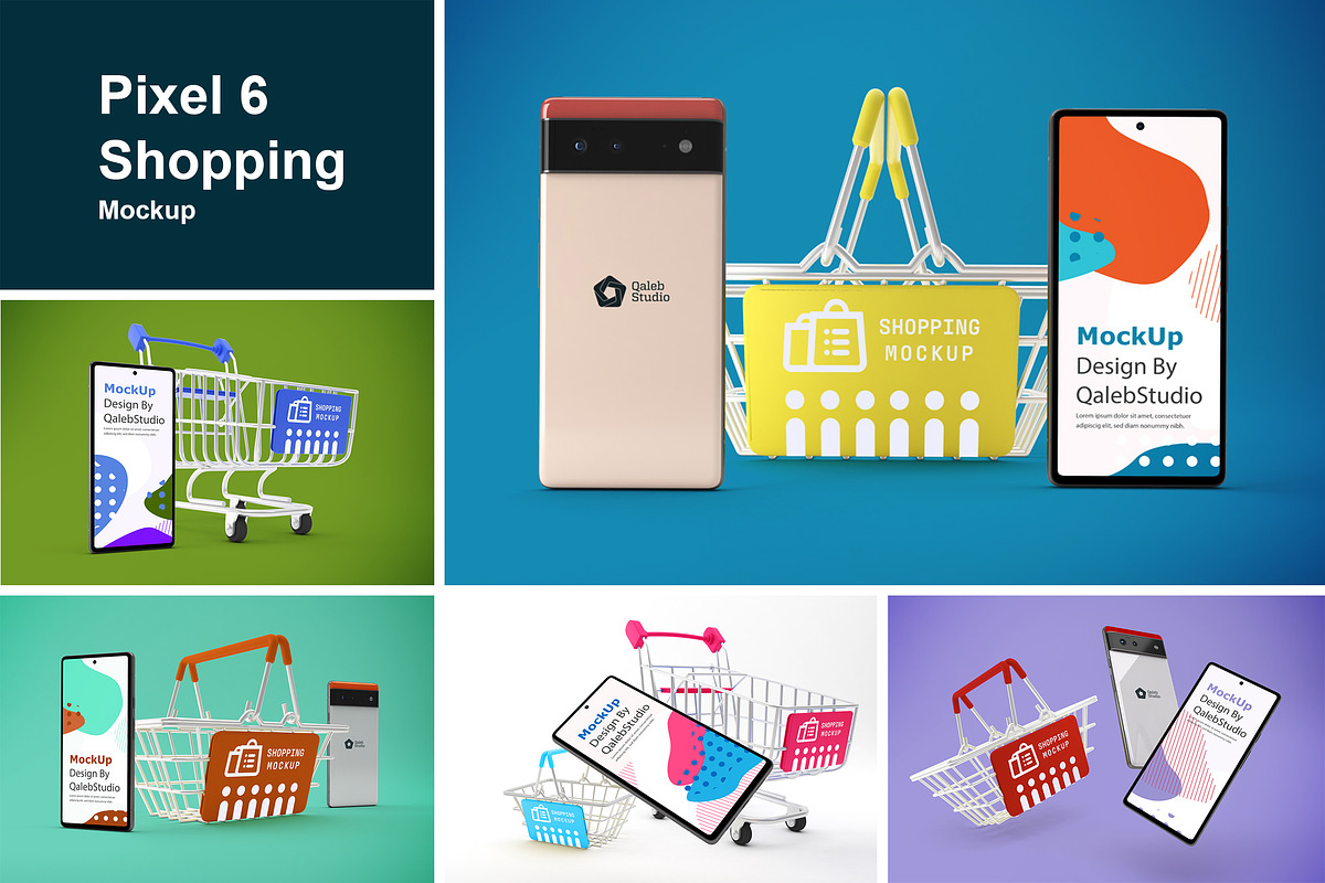 Pixel 6 Shopping Mockup, an Android Mockup by Qaleb Studio (Photo 1 of 13)