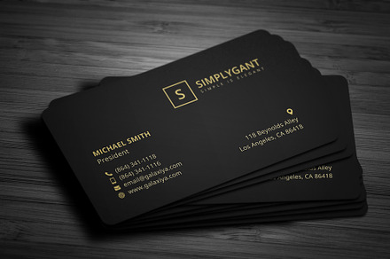 Luxurious Gold Business Cards, a Business Card Template by Galaxiya