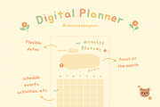 Warm Pastel Digital Planner Set, a Stationery Template by Clairee Design Studio (Thumbnail 4 of 6)