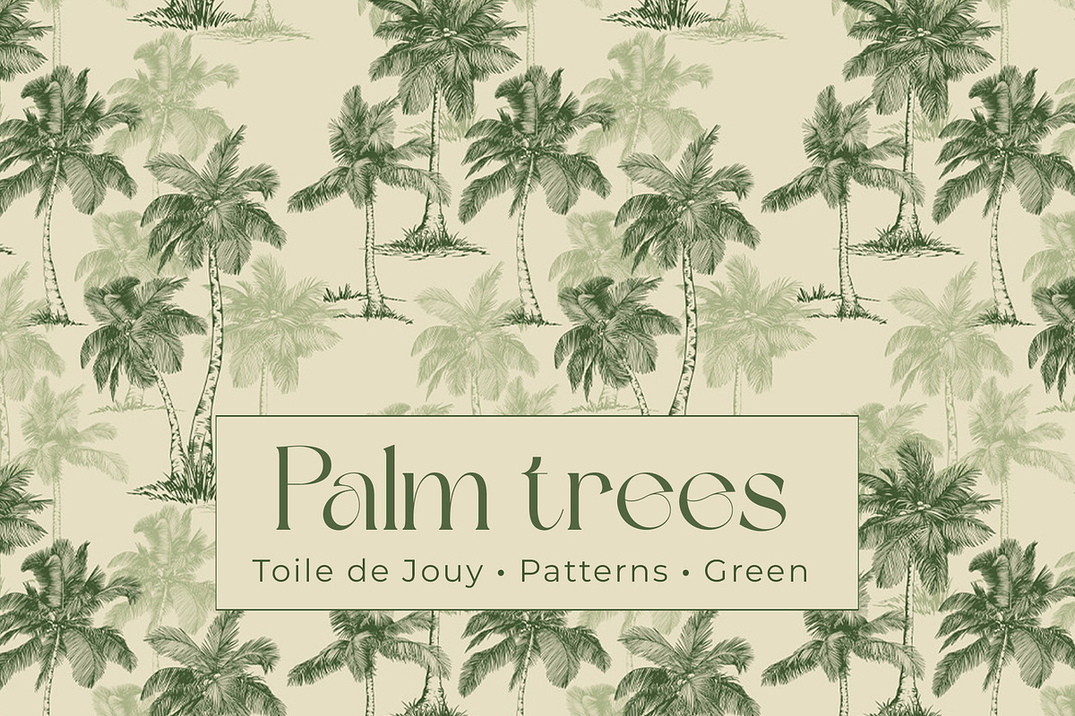 Green Palm Patterns Tropical Forest, a Decorative Illustration by Jeanna Draw (Photo 1 of 14)