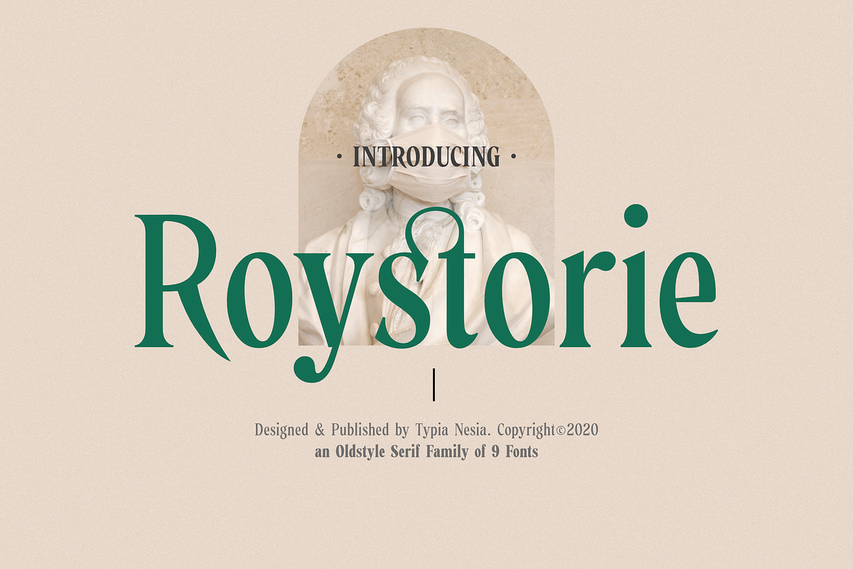 Roystorie Serif Family - 9 Fonts, a Serif Font by Typia Nesia (Photo 1 of 12)