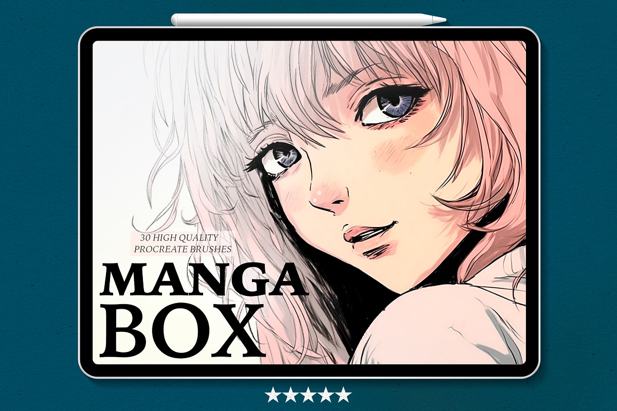 Manga Box, 30 Procreate Brushes, a Brush Add-On by Nuclear Brushes (Photo 1 of 6)