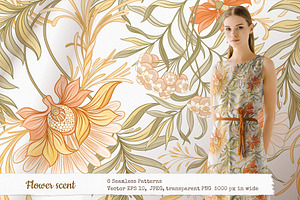 Flower Scent - 6 Seamless Patterns