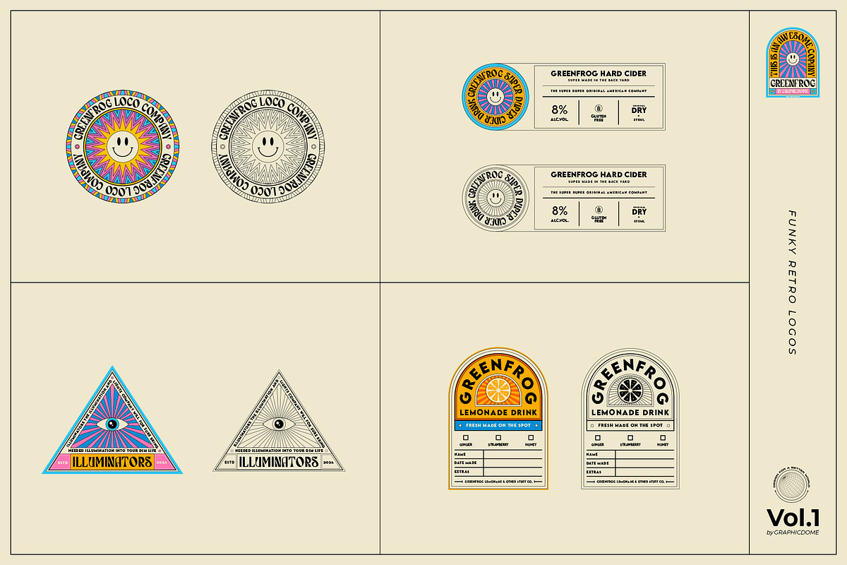 Funky Retro Logos, a Branding & Logo Template by Graphicdome (Photo 10 of 11)