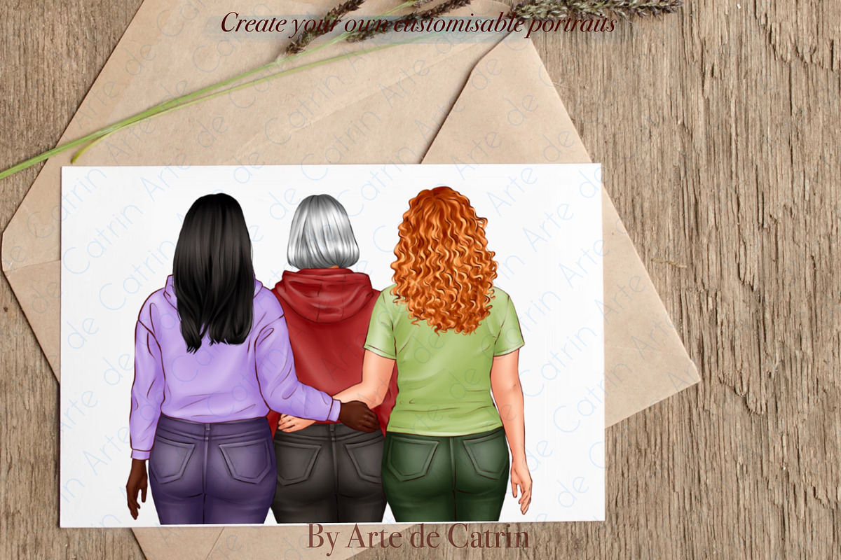 My Best Friends Clipart, Besties Art, a Person Illustration by ArtedeCatrin (Photo 10 of 11)