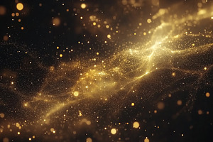 A mesmerizing abstract background featuring golden particles and shimmering lig, a Photo by Textures & Backgrounds