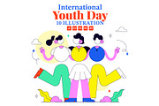 10 International Youth Day, a Person Illustration by denayunebgt (Thumbnail 1 of 4)
