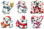 Christmas Polar Bear Clipart, an Illustration by OK Design (Thumbnail 4 of 5)