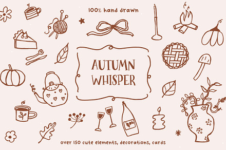 AUTUMN WHISPER hand drawn line art