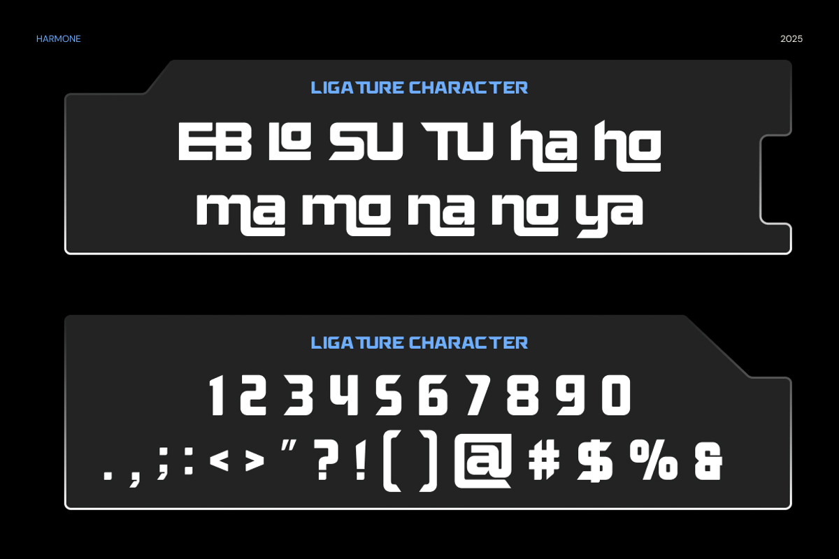 Harmone Futuristic Display Font, a Sans Serif Font by Rasio Studio (Photo 4 of 7)
