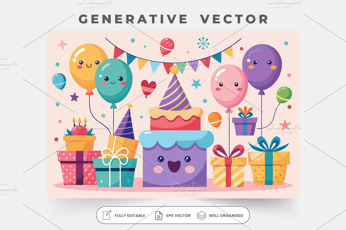 A vibrant birthday card design showc, a Graphic by Iftikhar Alam