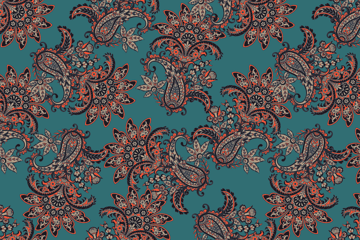 Asian paisley floral pattern, a Pattern Graphic by antalogiya (Photo 4 of 4)