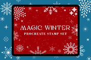Procreate snowflakes and stars stamp, a Brush Add-On by Julia Right Studio (Thumbnail 1 of 4)