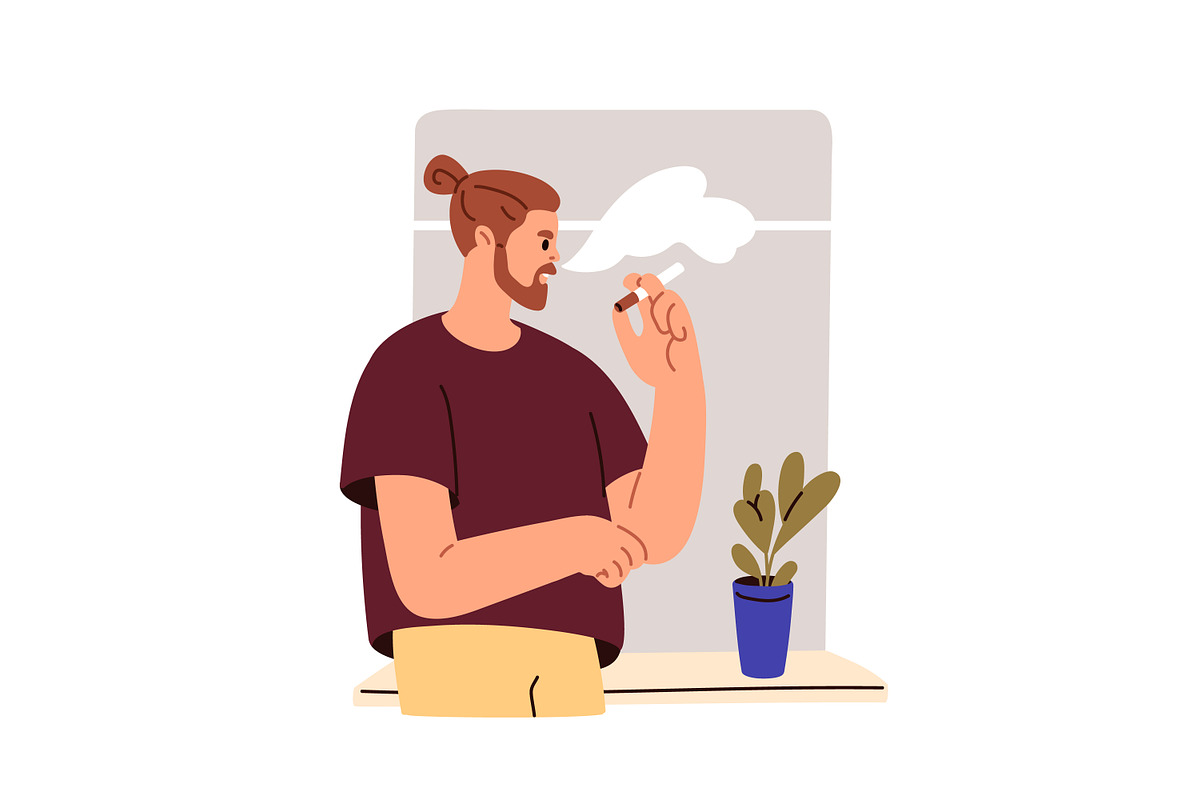 People smoking cigarettes set, a Person Illustration by Good Studio (Photo 7 of 8)