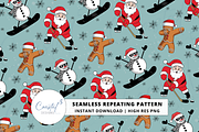 Boys Christmas Seamless Pattern, a Pattern Graphic by Coastal 5 Designs (Thumbnail 1 of 3)