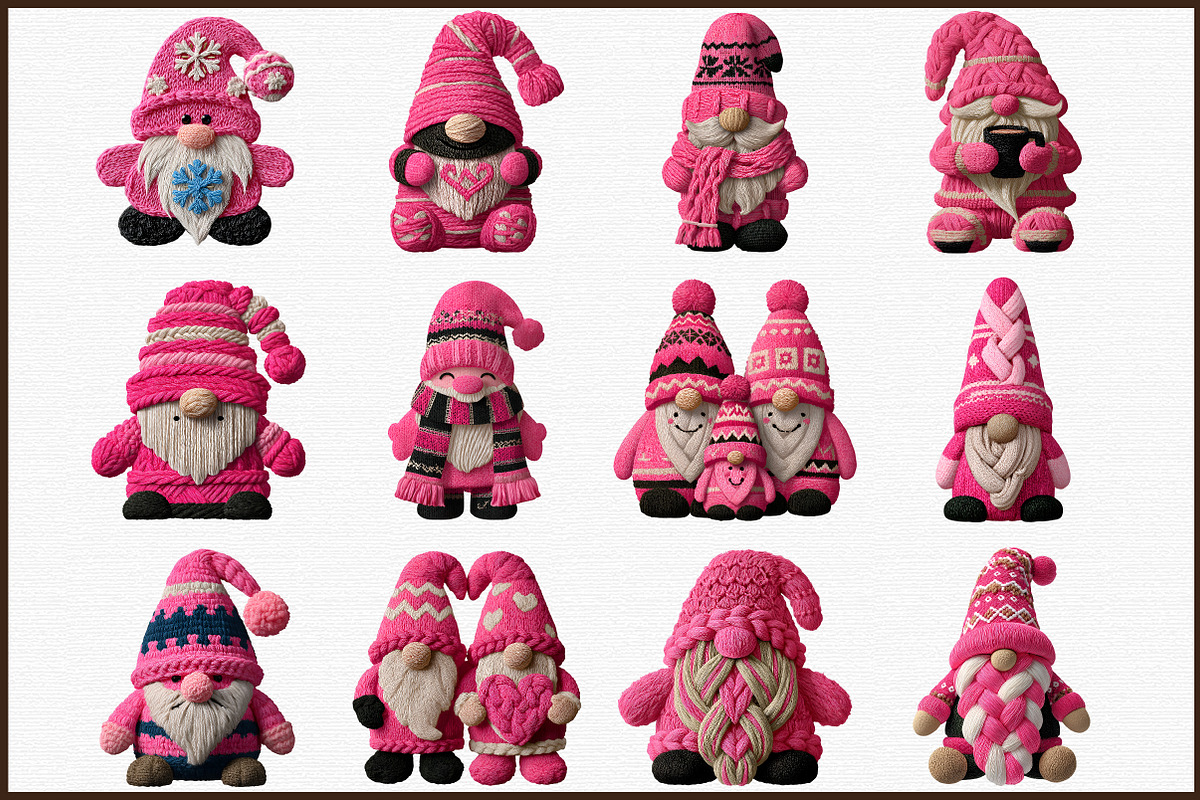 Winter Christmas Gnome Clipart, an Illustration by Sublimation Artist (Photo 3 of 6)