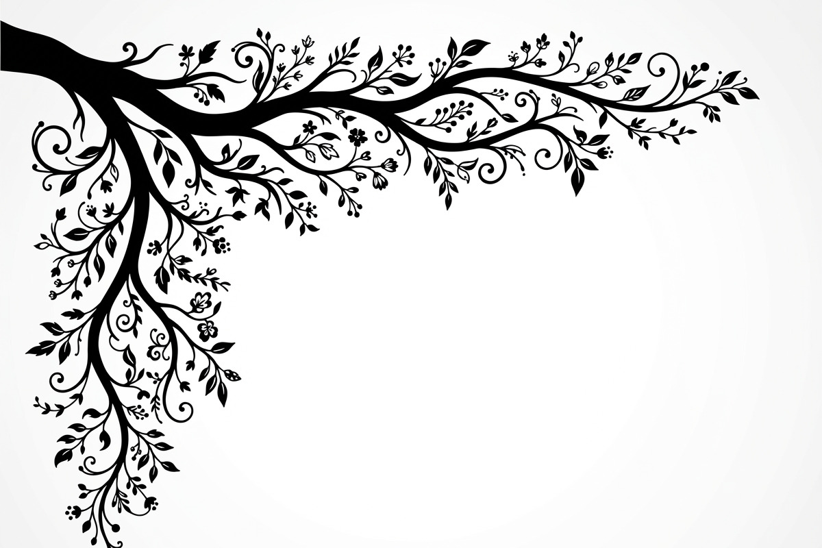 50 Tree Branch Corner Silhouette, a Decorative Illustration by Amazin_art (Photo 45 of 46)