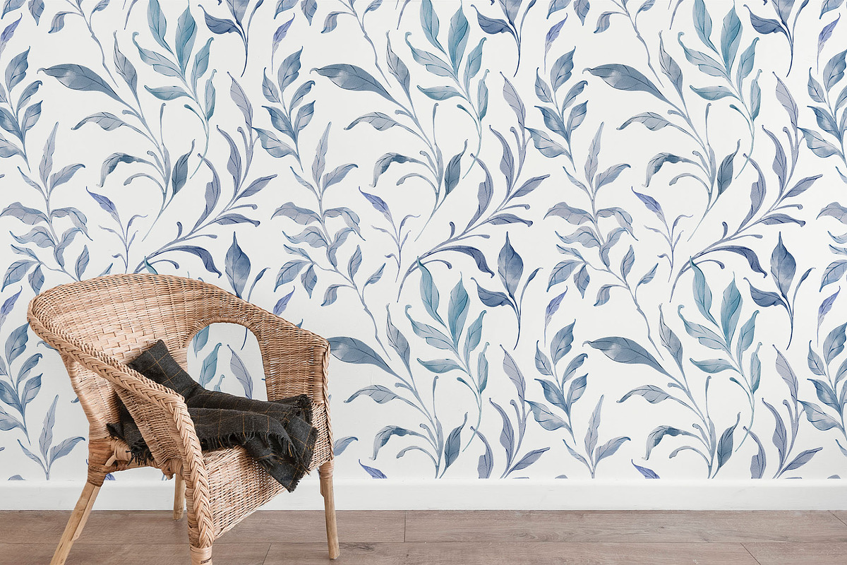 NAVY BLUE GARDEN watercolor flowers, a Decorative Illustration by Yuliia Lashevska (Photo 9 of 14)