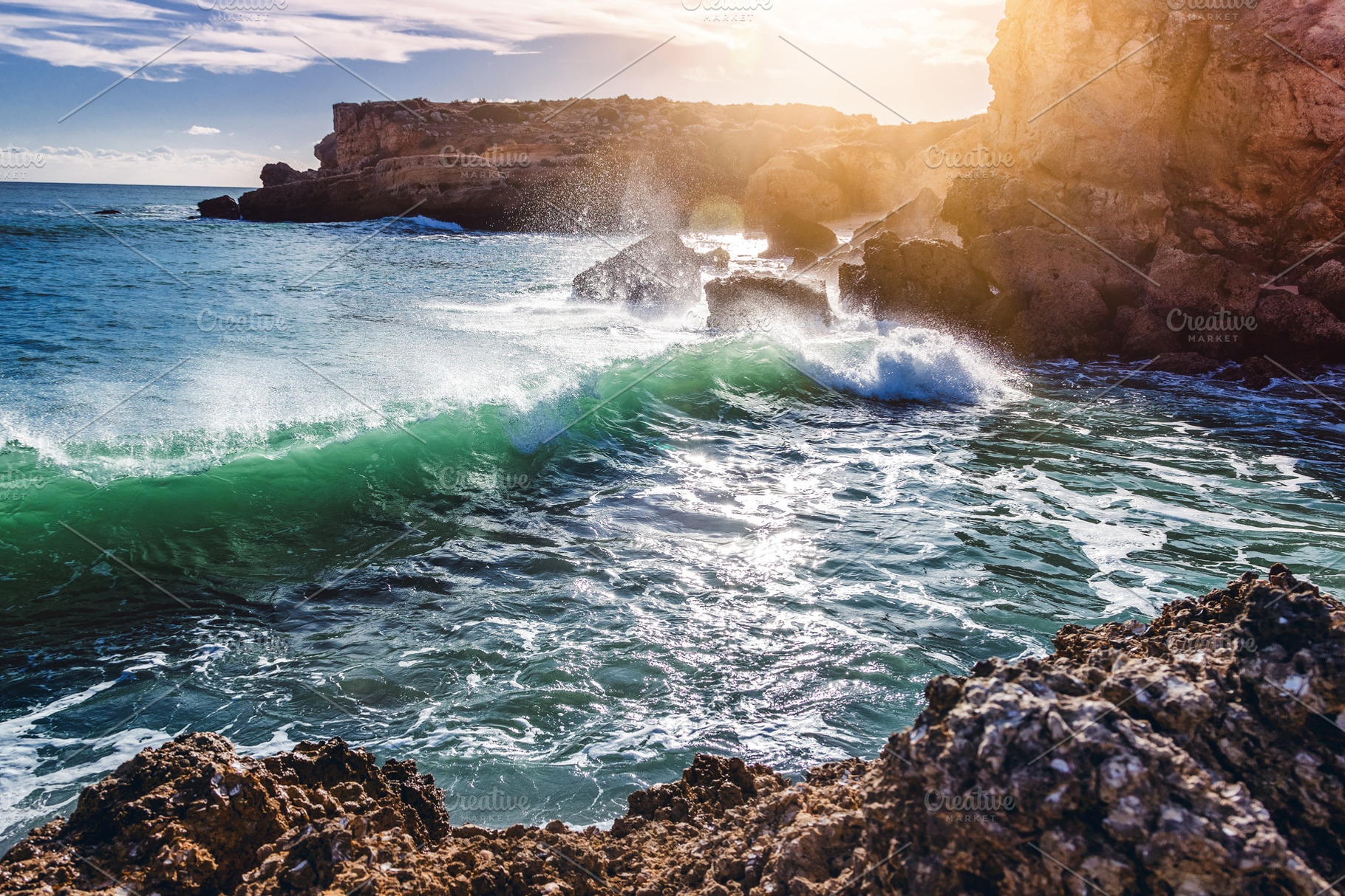 Algarve coast in portugal stock photo containing coast and ocean, a Nature Photo by Olezzo