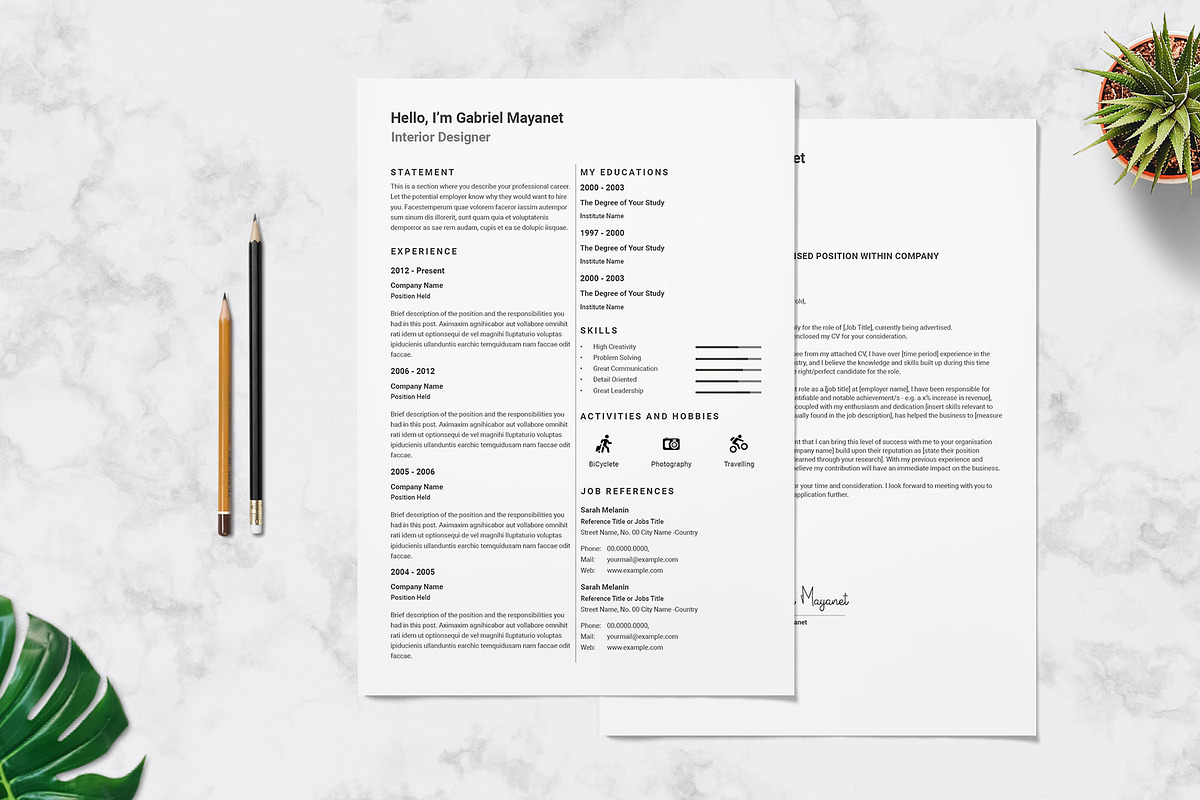 Clean Resume Design Template, a Resume Template by Graphic Template (Photo 2 of 3)