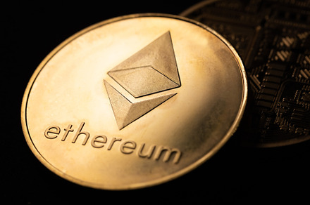 ETH Ethereum on Black Background