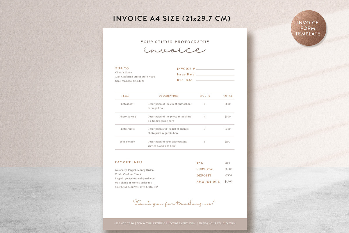 Invoice Form Canva Template, a Templates & Theme by Bellenity Design (Photo 3 of 3)