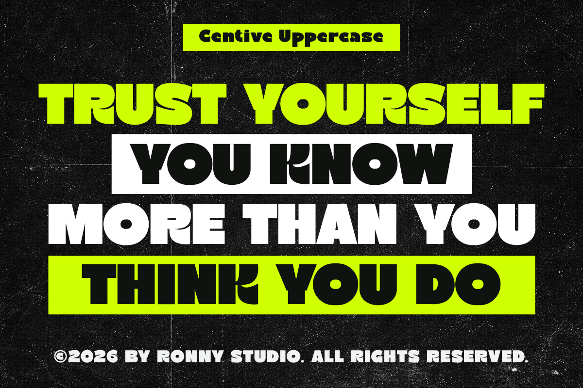 Centive Bold Futuristic Display Font, a Sans Serif Font by Ronny Studio (Photo 8 of 9)
