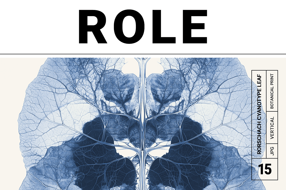 Role Co. Cyanotype Leaf in Symmetry, a Texture Illustration by milatovar (Photo 1 of 21)
