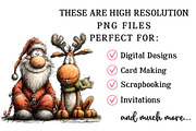 Christmas Santa & Reindeer Clipart, an Illustration by OK Design (Thumbnail 4 of 6)