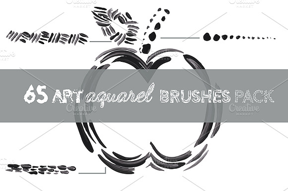 65 art aquarel brushes pack preview 5